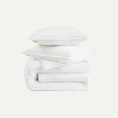 Home Devon Comforter Set King - BRIGHT WHITE TEXTURE STRIPE
