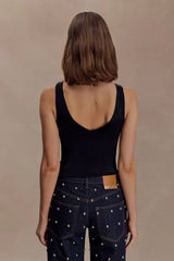 Spencer Slinky Top with Hardware - Black