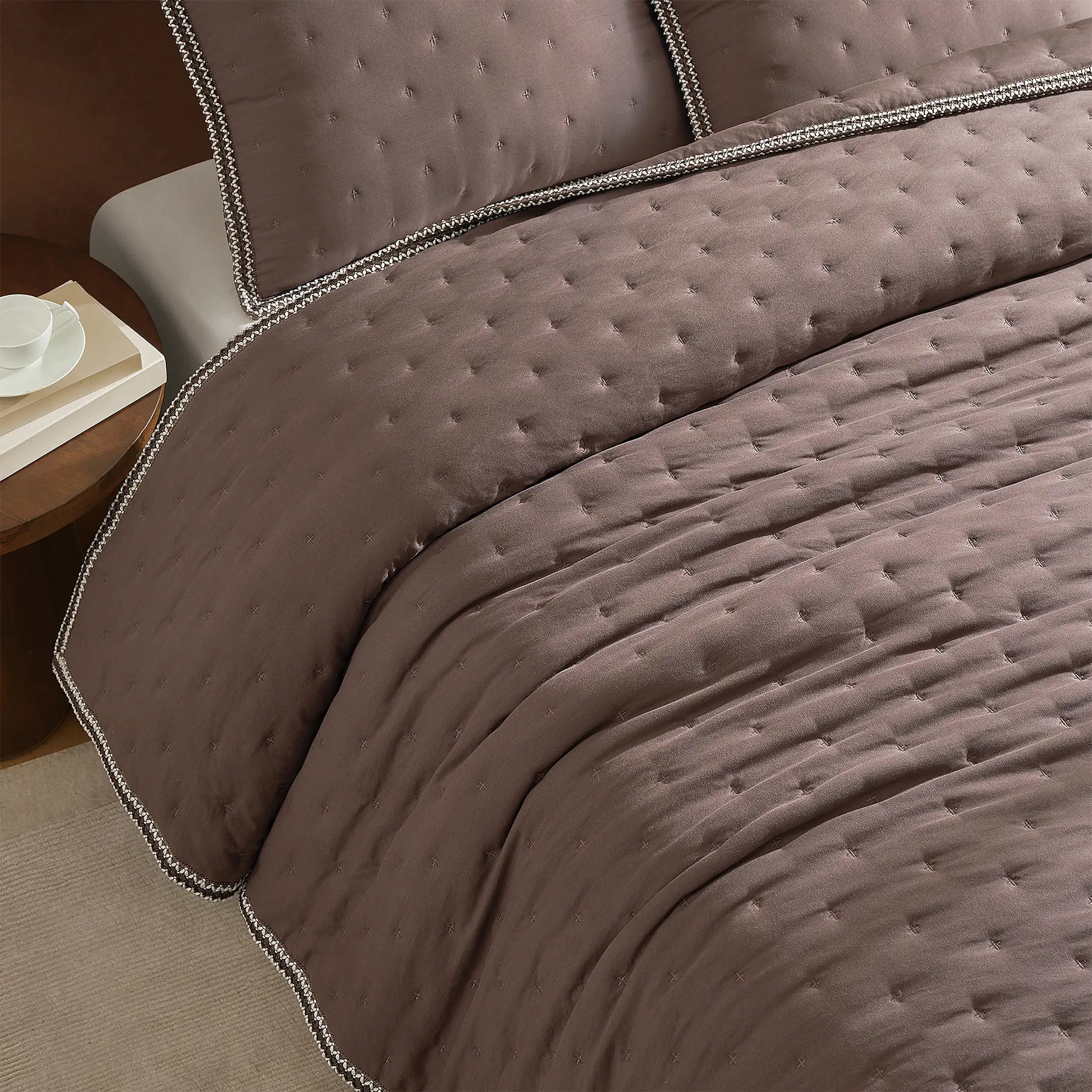 Home Devon UGGbraid Quilt Set T/TXL - BURNT CEDAR