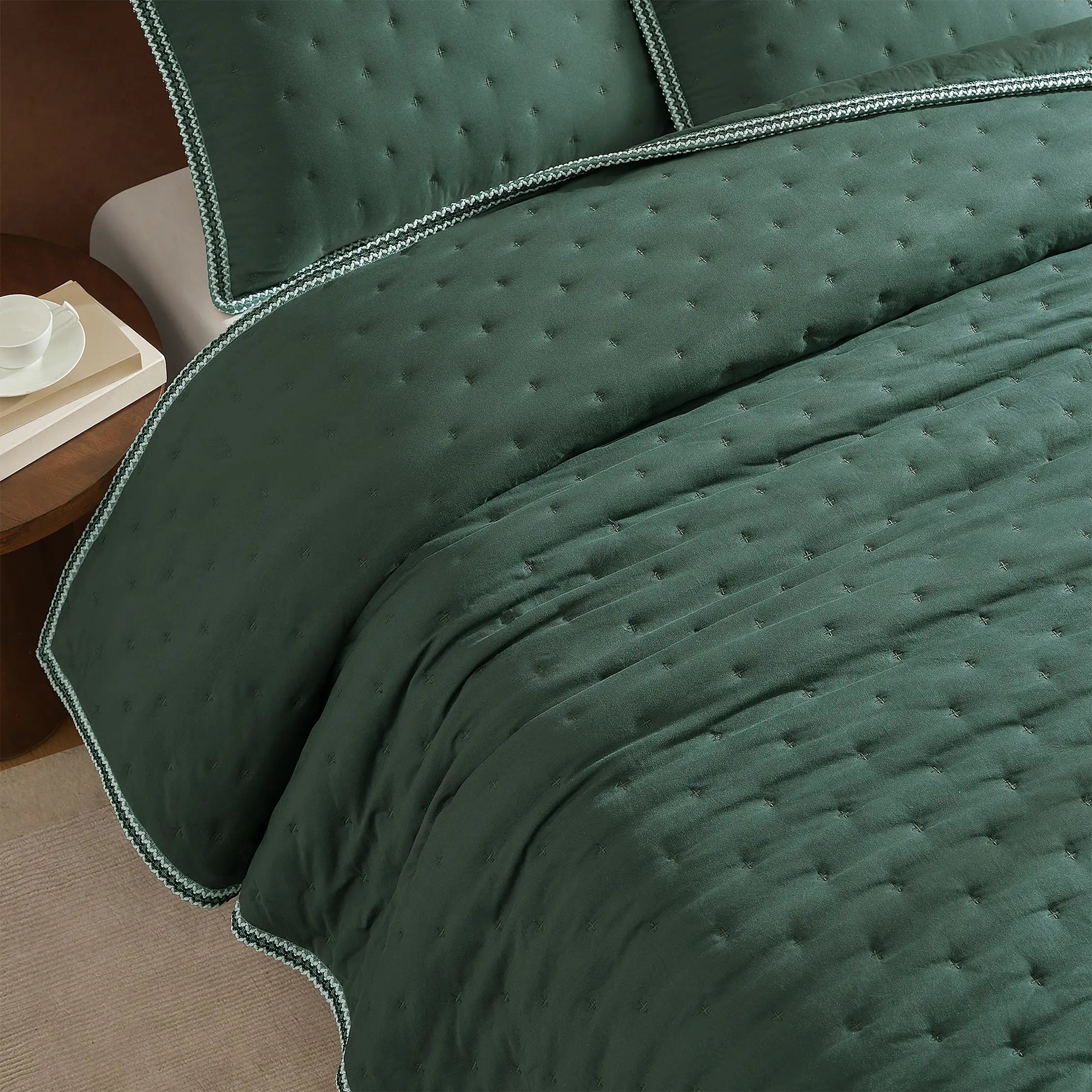Home Devon UGGbraid Quilt Set F/Q - ARUGULA