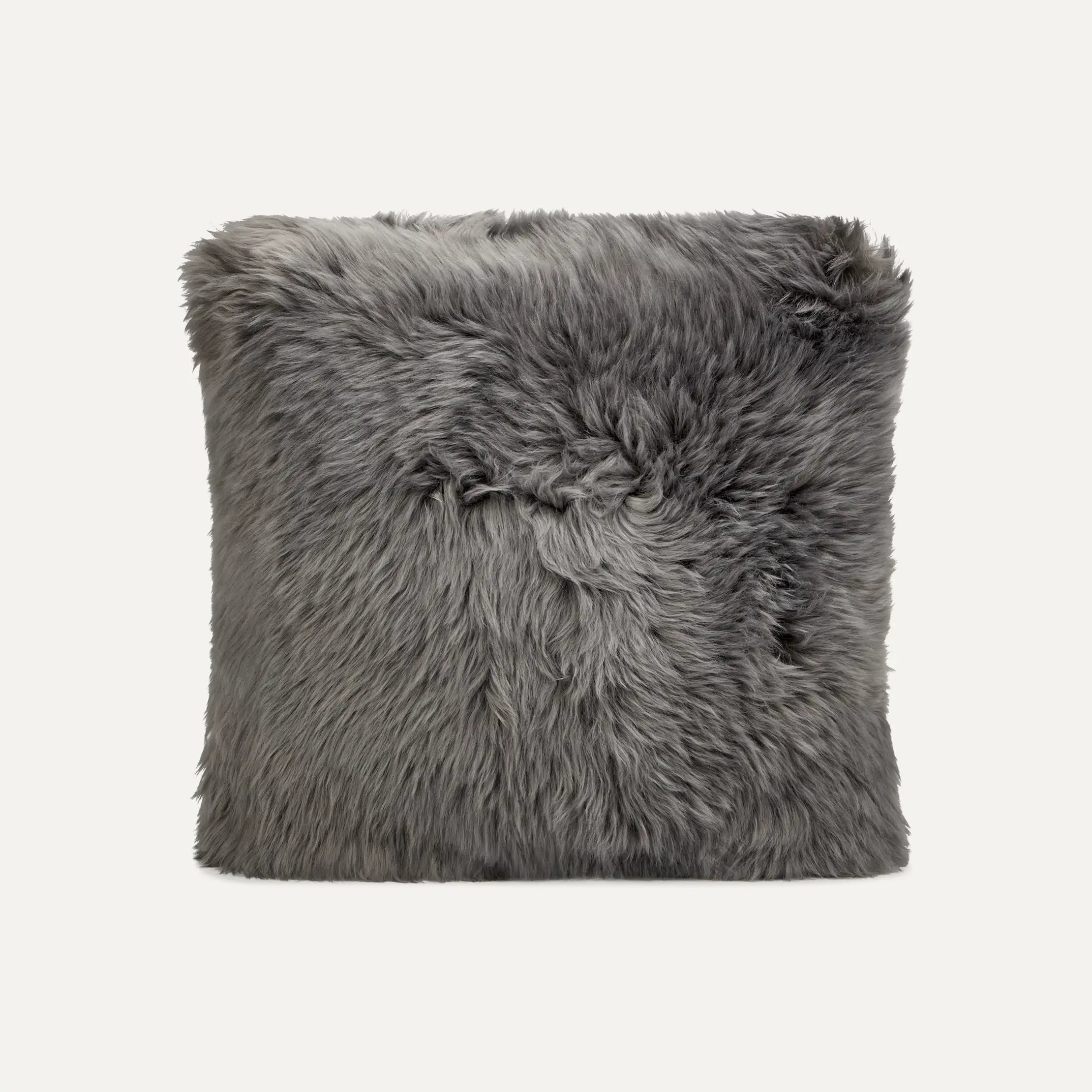 Home Sheepskin Pillow - GREY