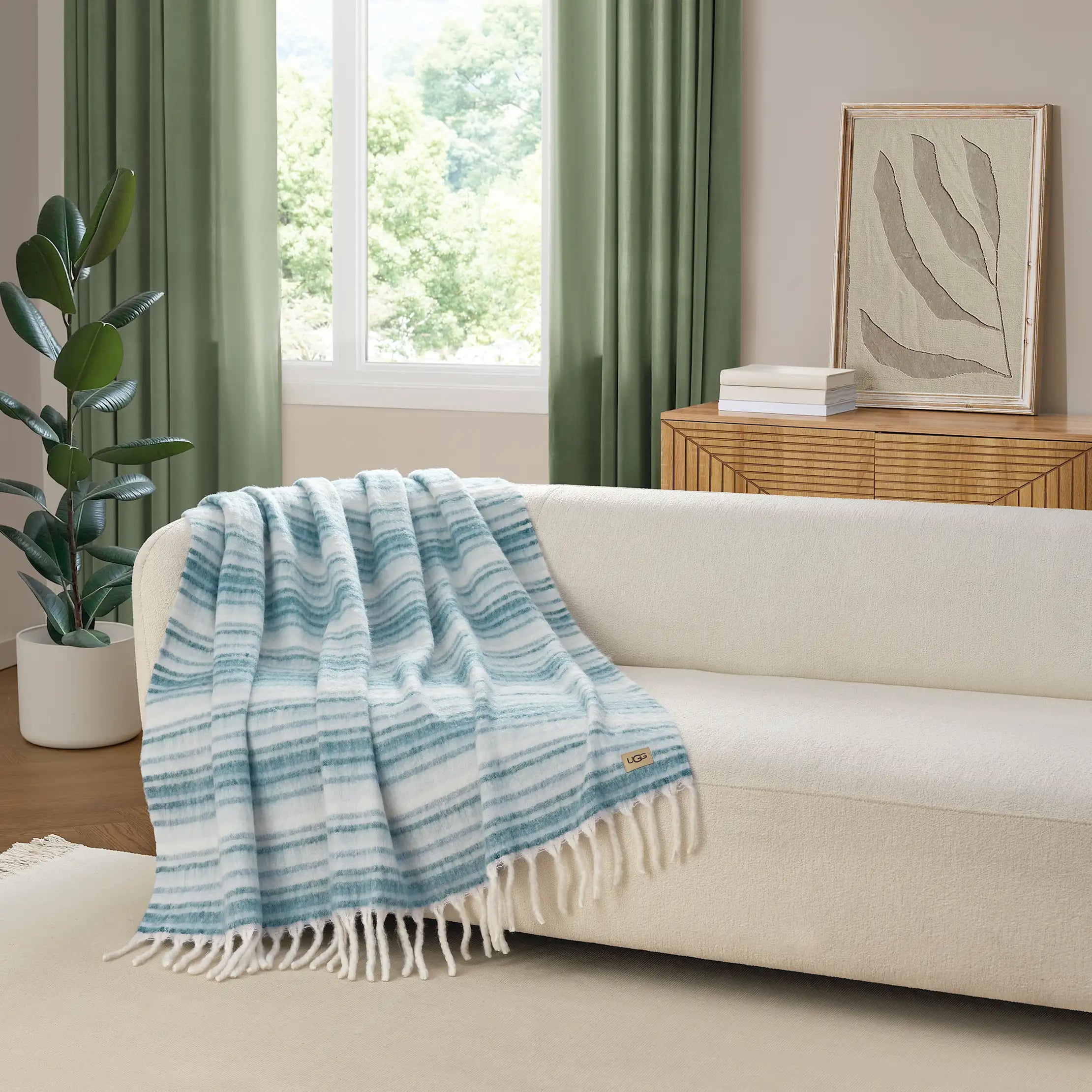 Home Joana Throw 50"x70" - MISTY GREEN / SALTWATER