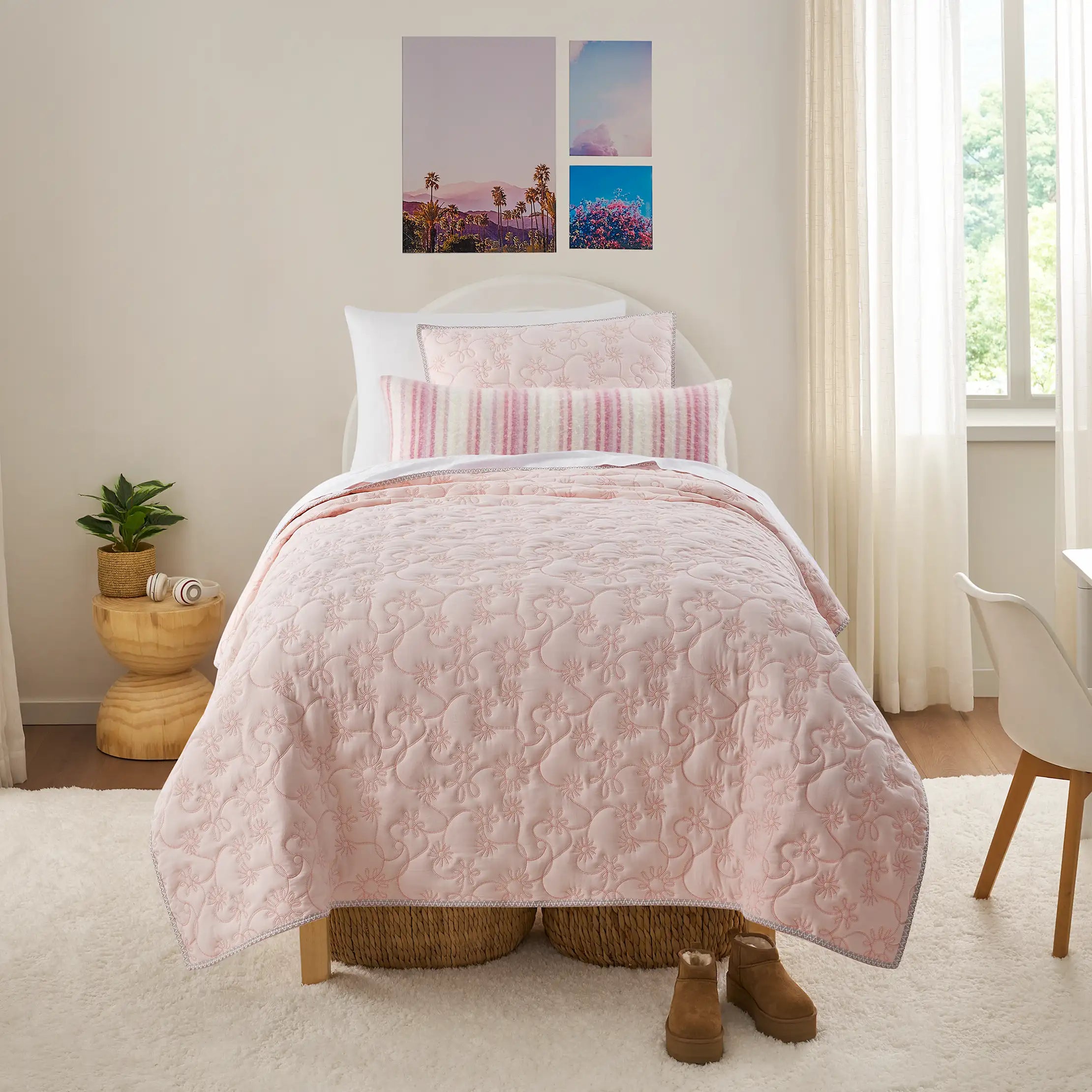 Home Botanic Quilt Set T/TXL - HIMALAYAN SALT / CAMEO ROSE