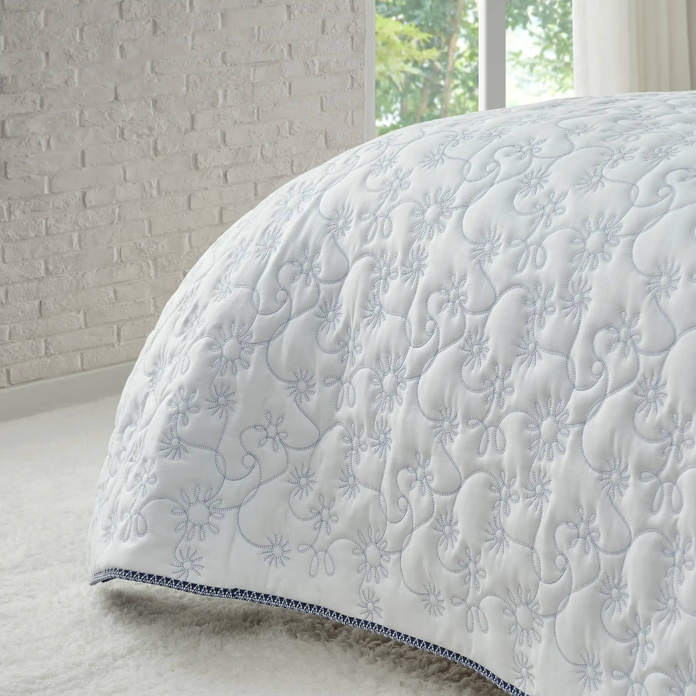 Home Botanic Quilt Set T/TXL - SNOW / LILAC HINT