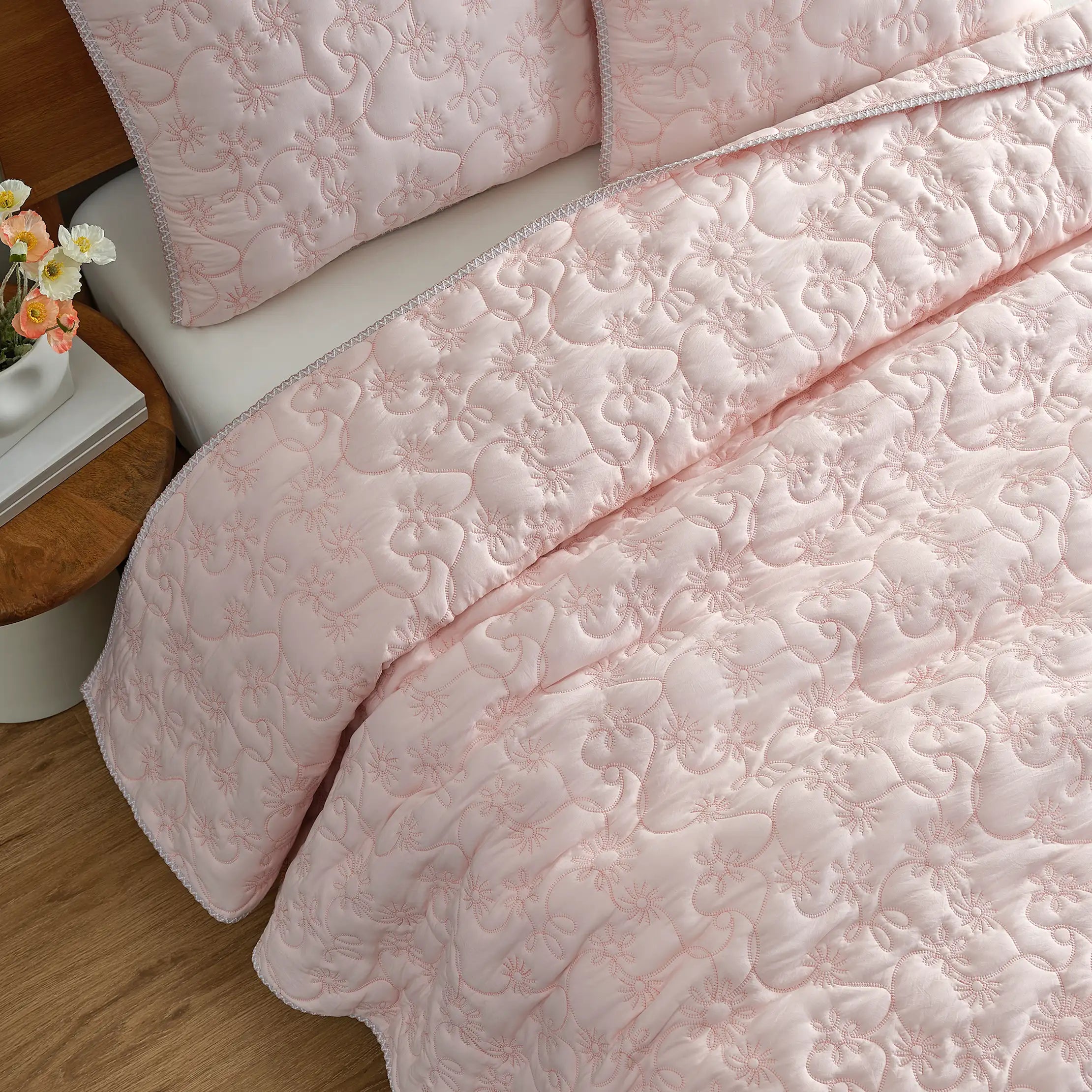 Home Botanic Quilt Set Queen - HIMALAYAN SALT / CAMEO ROSE