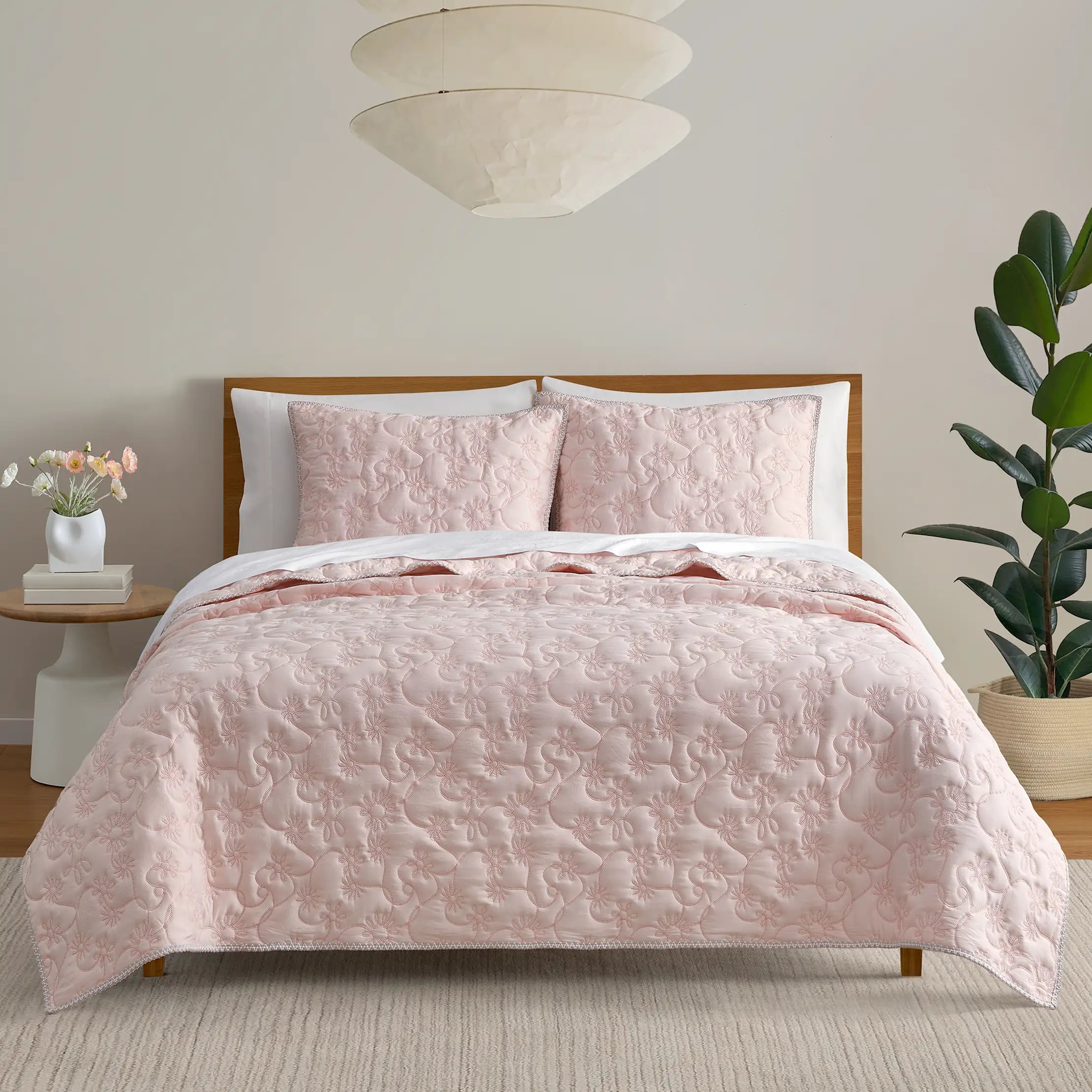 Home Botanic Quilt Set Queen - HIMALAYAN SALT / CAMEO ROSE