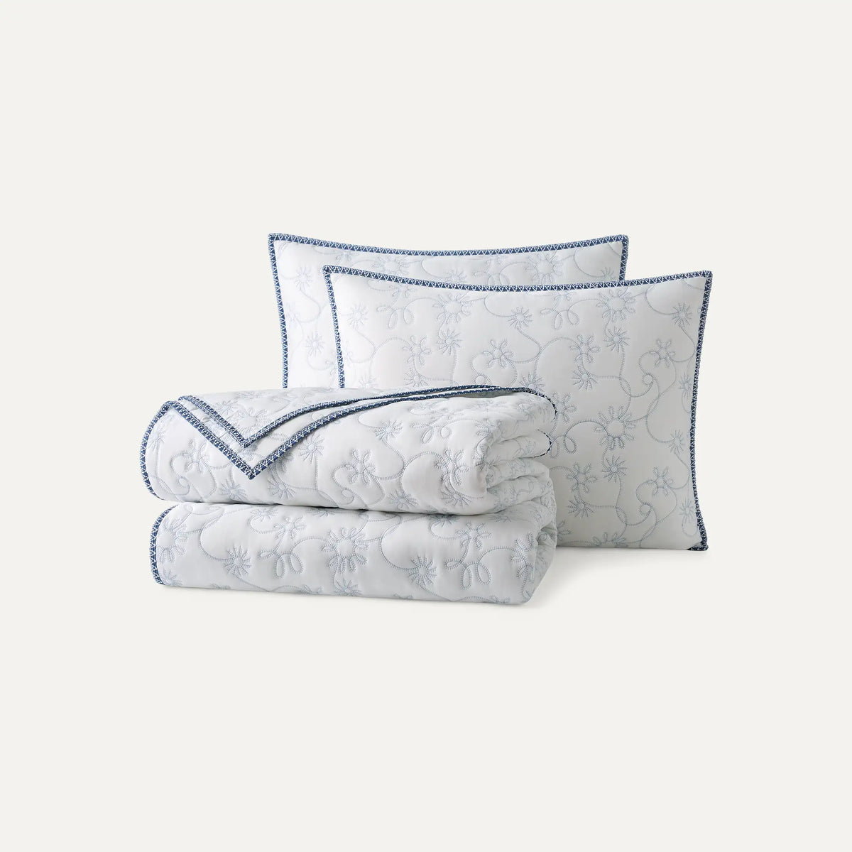 Home Botanic Quilt Set King - SNOW / LILAC HINT