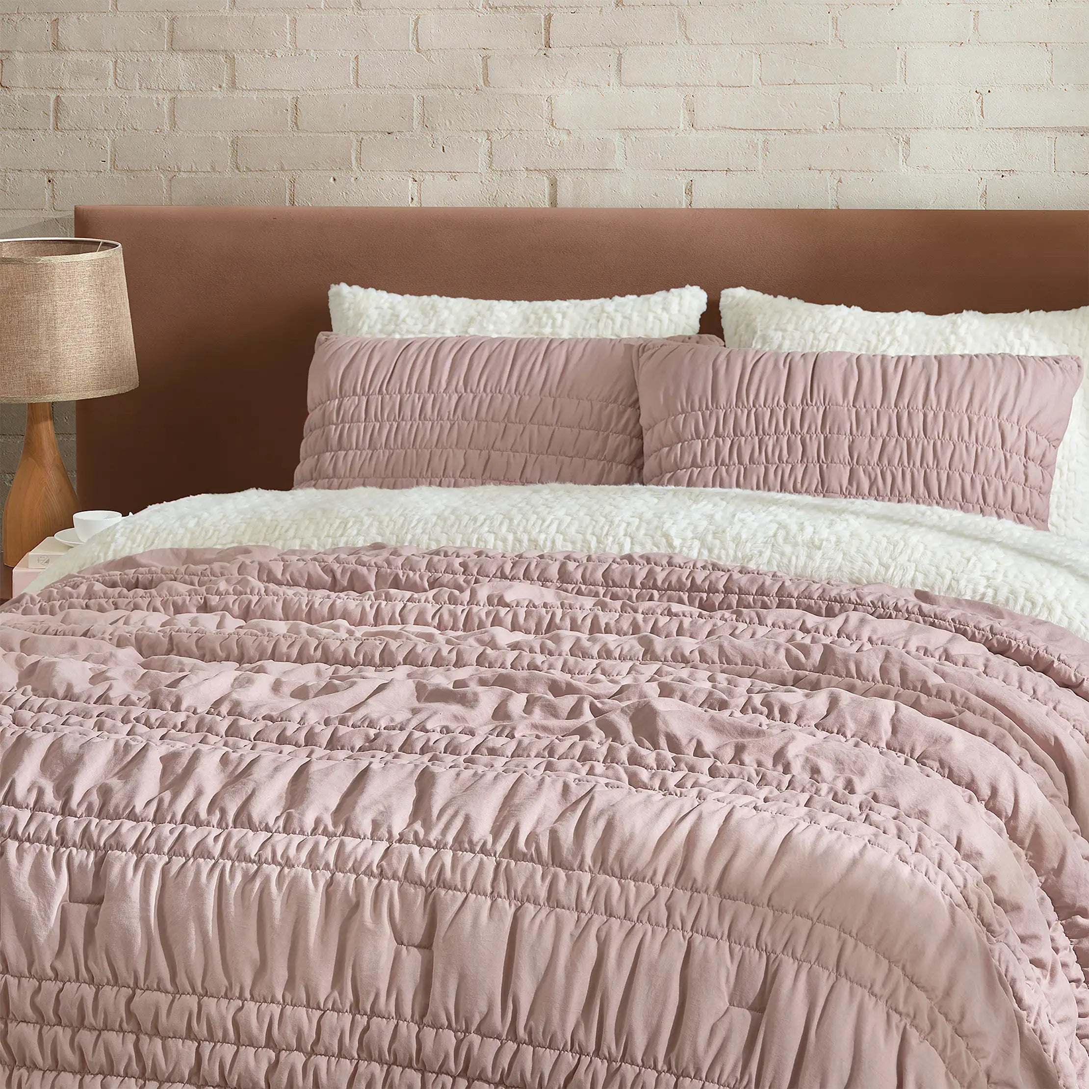 Home Devon Tide Quilt Set King - ROSEWOOD