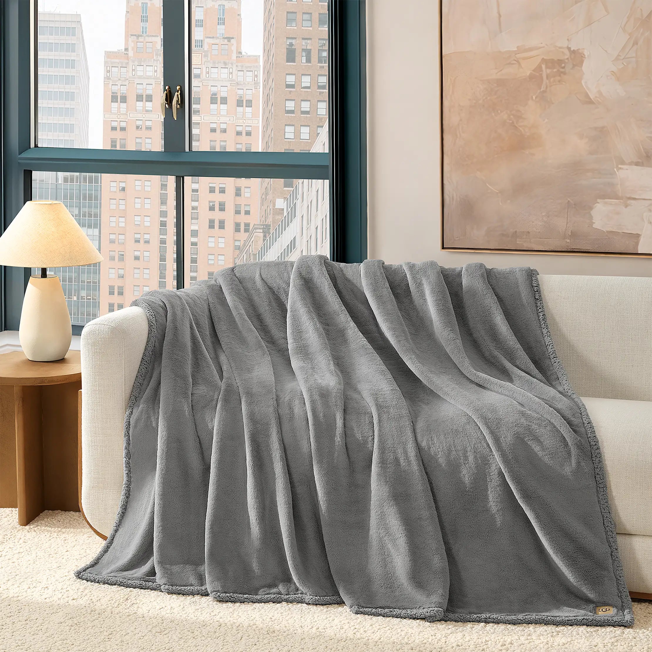 Home Cynthia XL Throw 90"x92" - SEAL GREY