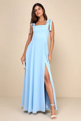 Love Me Forever Olive Green Tie-Strap Square Neck Maxi Dress