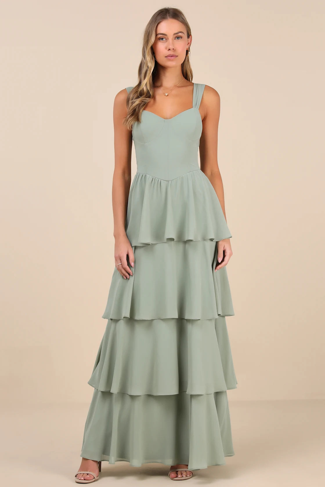Carlynda Black Tiered Bustier Maxi Dress