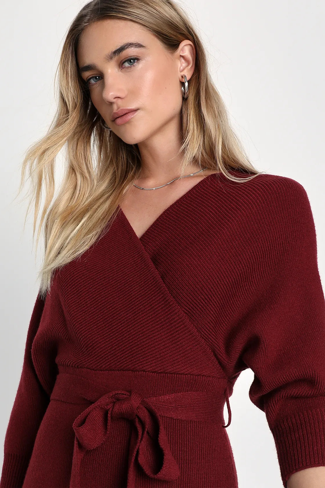 Fall into Fashion Ivory Dolman Sleeve Sweater Midi Dress