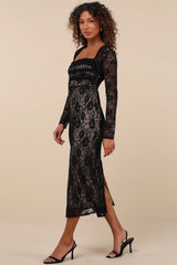 Certainly Iconic Burgundy Lace Midi Dress and Shrug Set