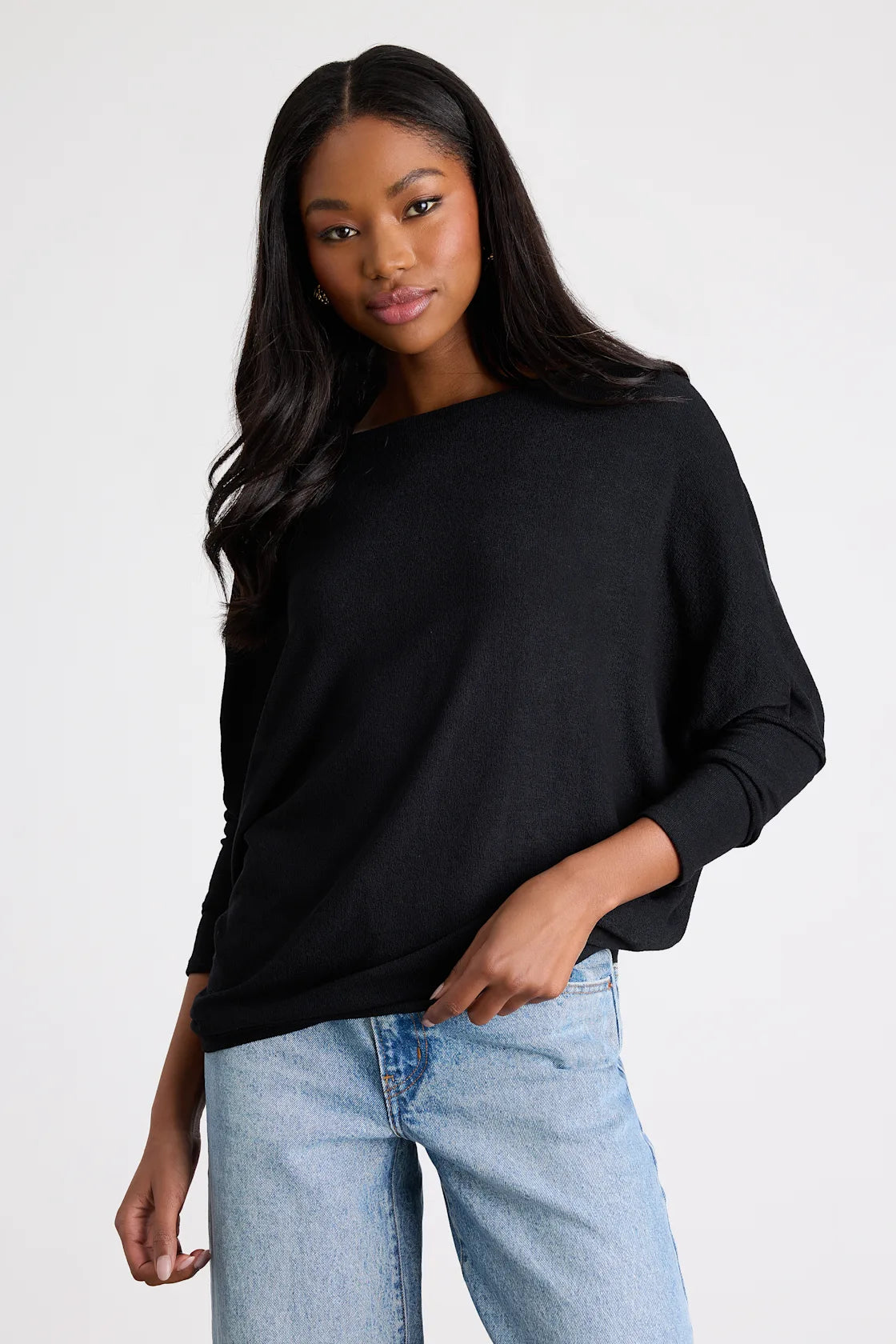 Verla Beige Dolman Sleeve Sweater Top