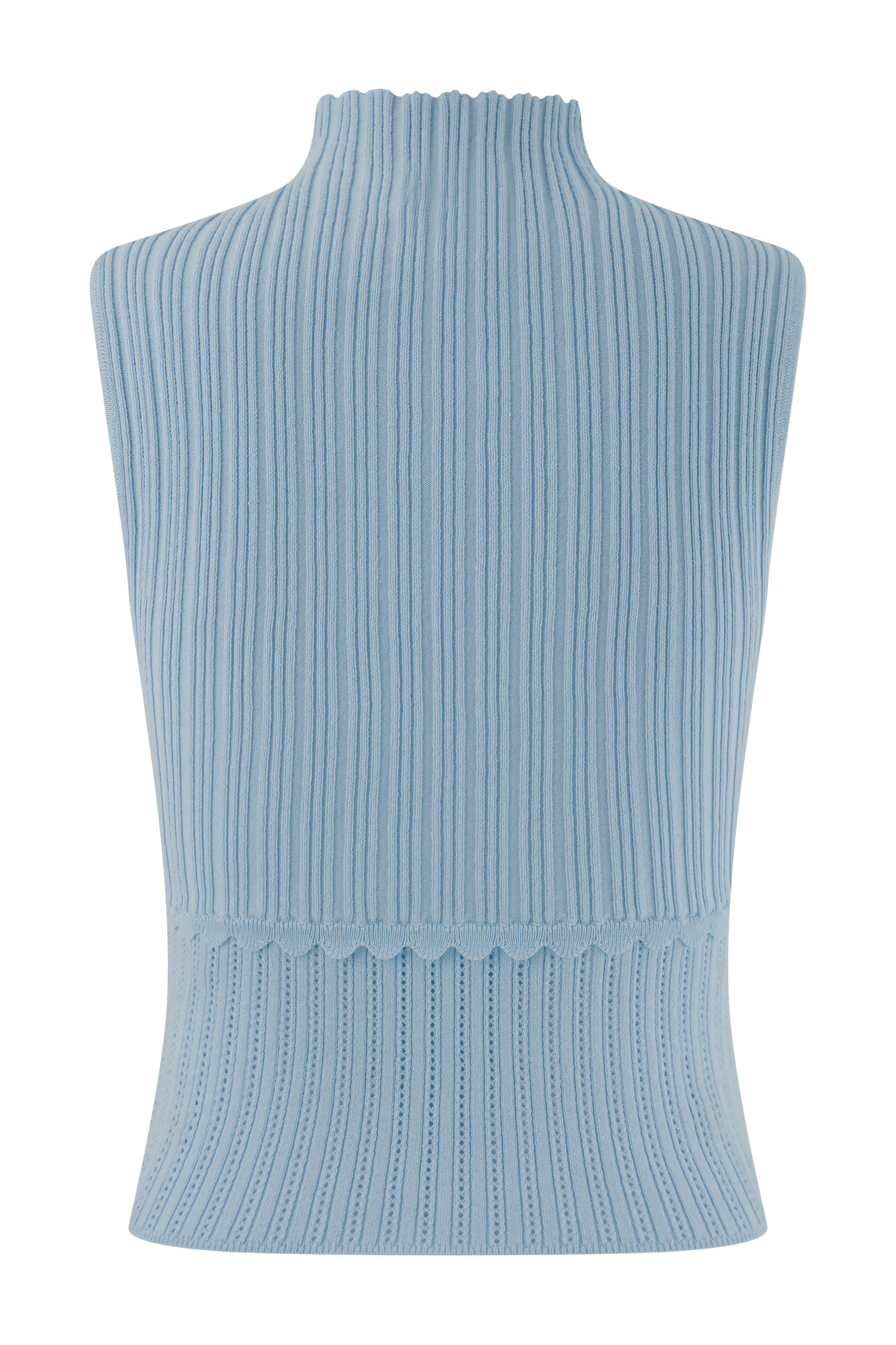 Indy Pointelle Knit Top - Cornflower Blue