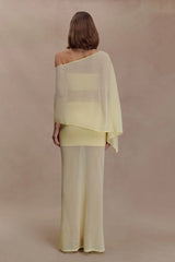 Lyra Sheer Knit Cape - Lemon