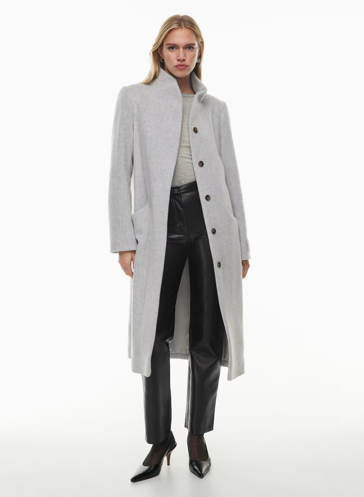 The Cocoon Long Coat - Wool Cashmere - HEATHER LIGHT GREY