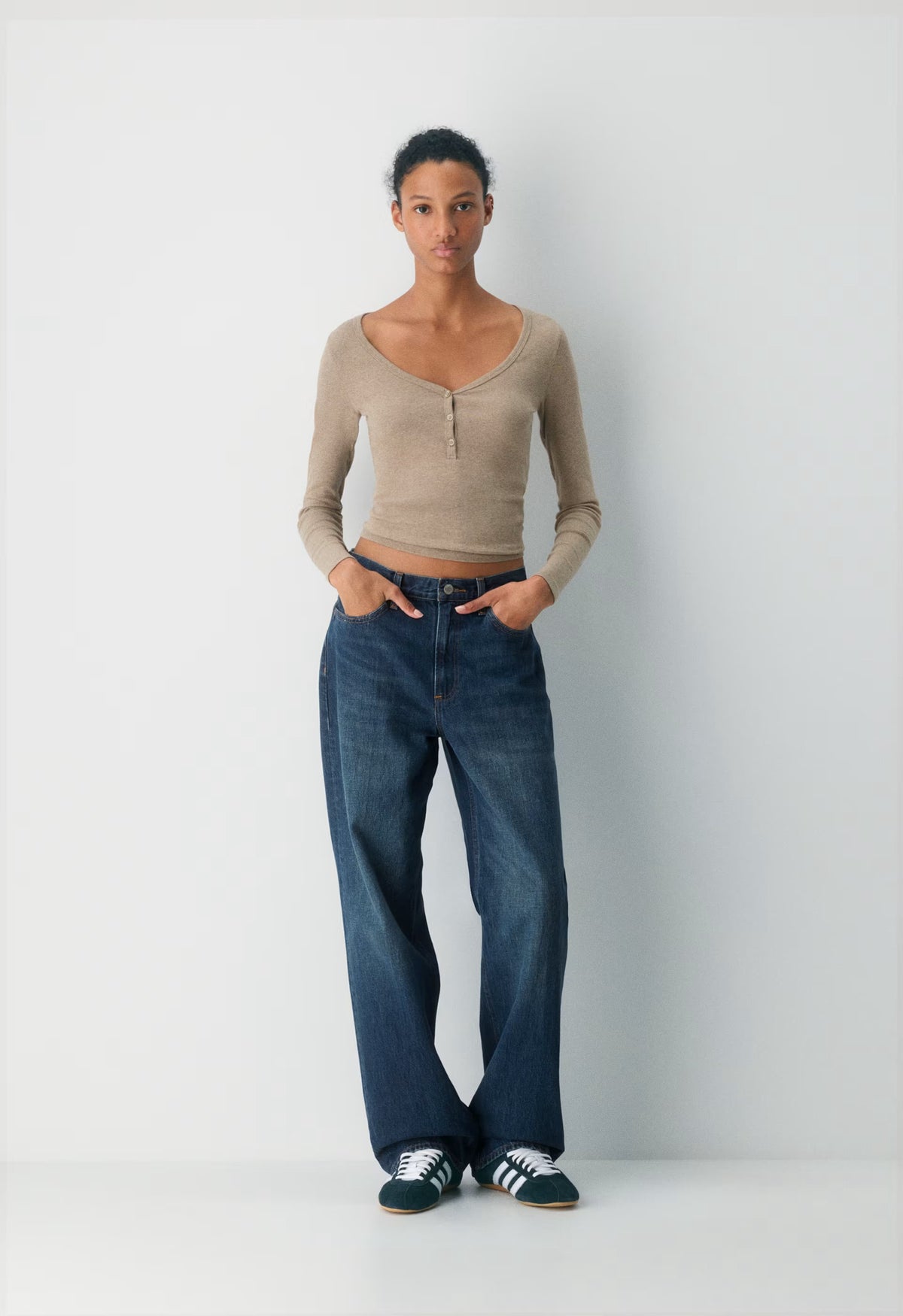 HomeStretch™ Rib Acoustic Henley - HEATHER NOMAD TAUPE
