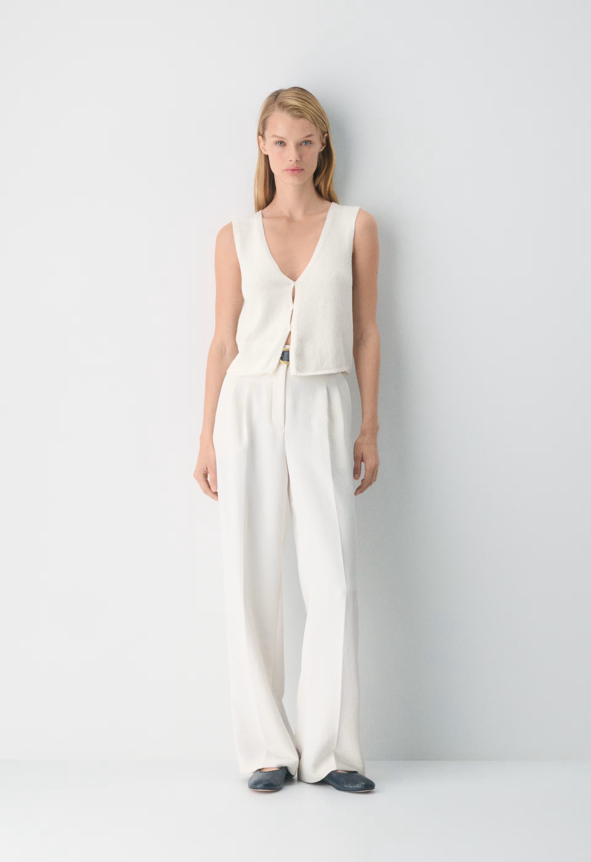 Basque Sweater Vest - LIGHT BIRCH