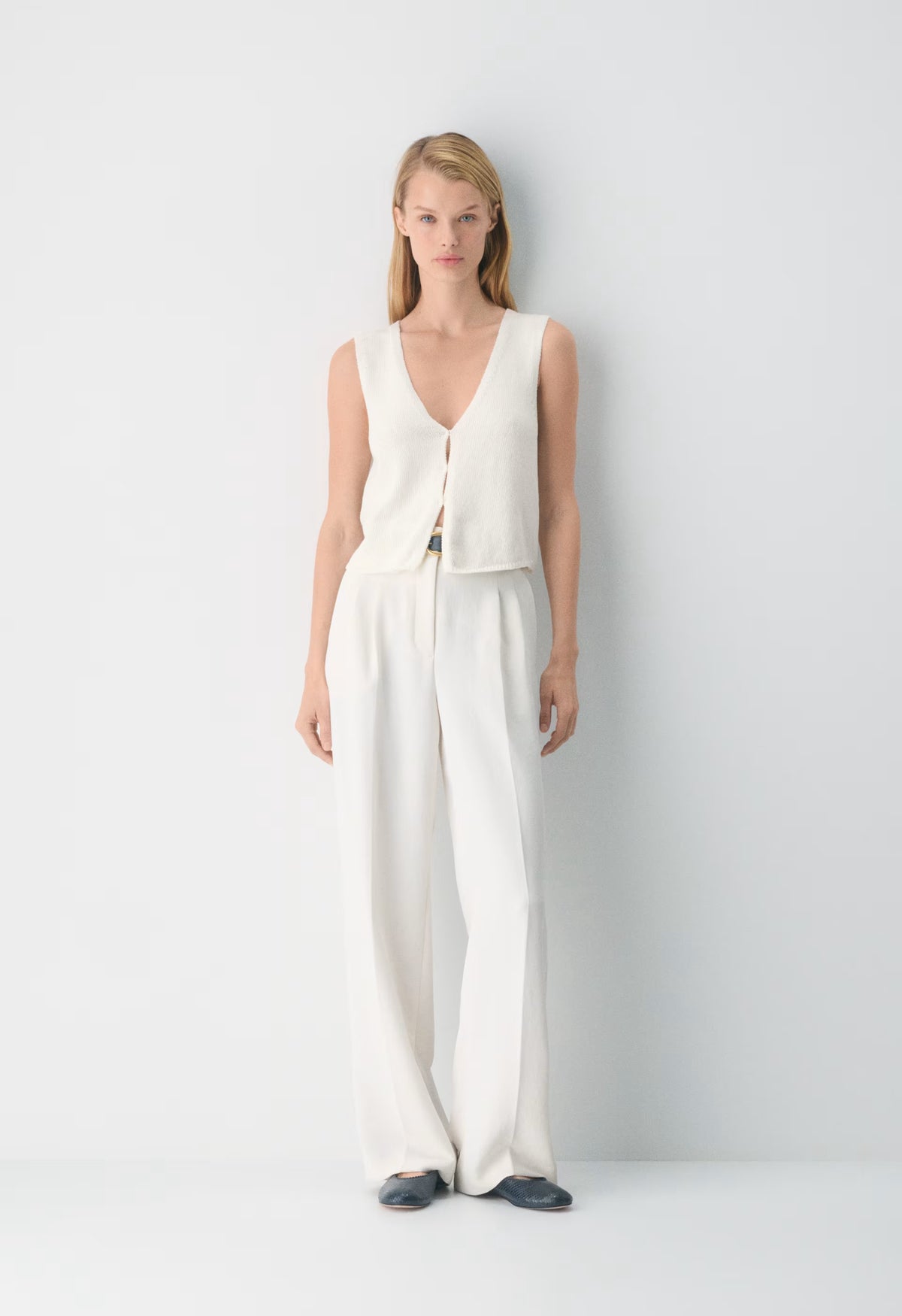 Basque Sweater Vest - LIGHT BIRCH