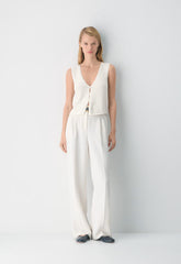 Basque Sweater Vest - LIGHT BIRCH