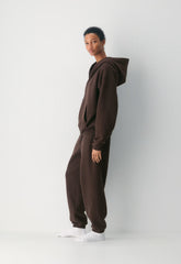 Cozy Sweatfleece Perfect Zip Hoodie - RICH MOCHA BROWN