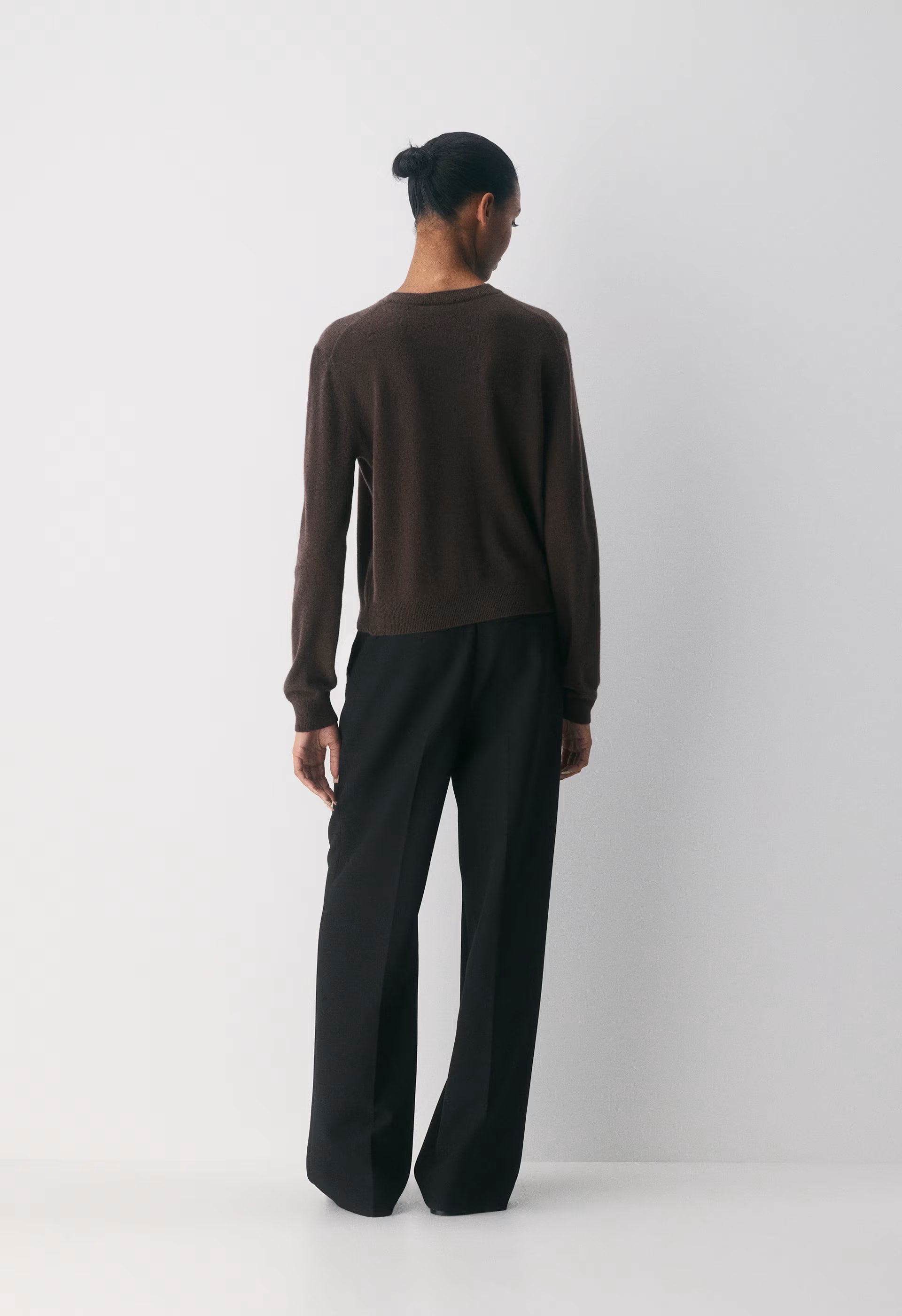 Bare Cashmere Noteworthy Cardigan - RICH MOCHA BROWN