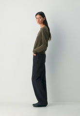 Bare Cashmere Noteworthy Cardigan - DARK OLIVE