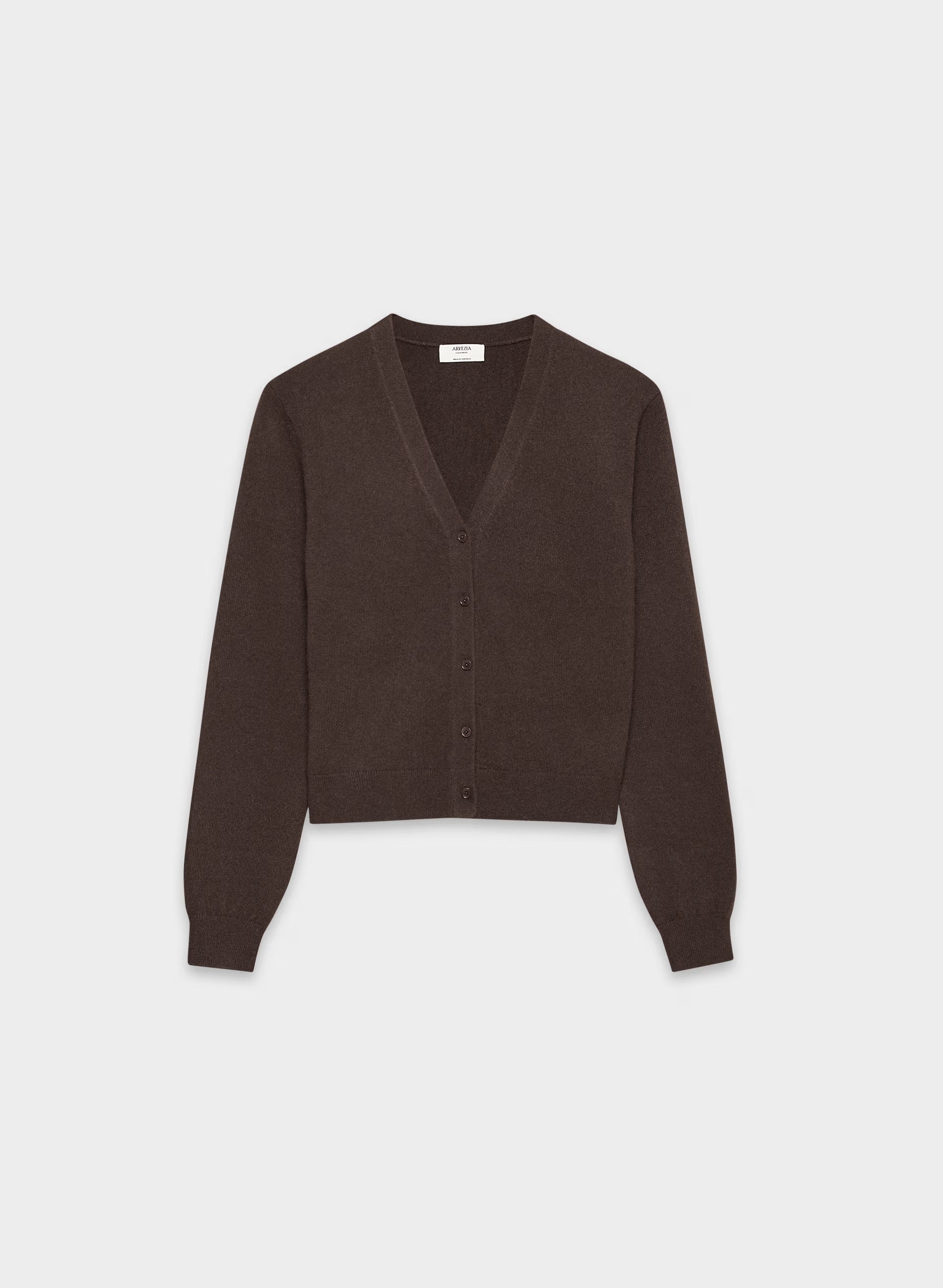 Bare Cashmere Laureate Cardigan - RICH MOCHA BROWN