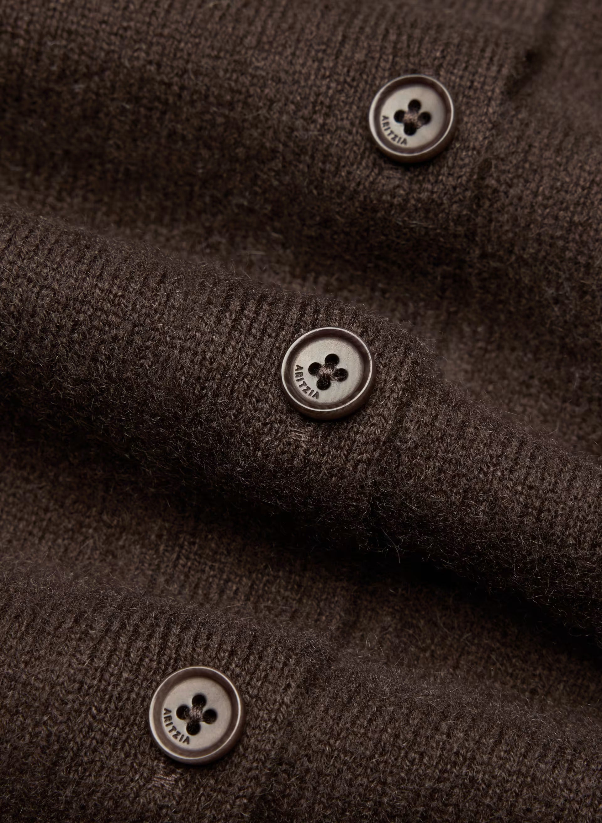 Bare Cashmere Laureate Cardigan - RICH MOCHA BROWN