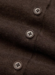Bare Cashmere Laureate Cardigan - RICH MOCHA BROWN