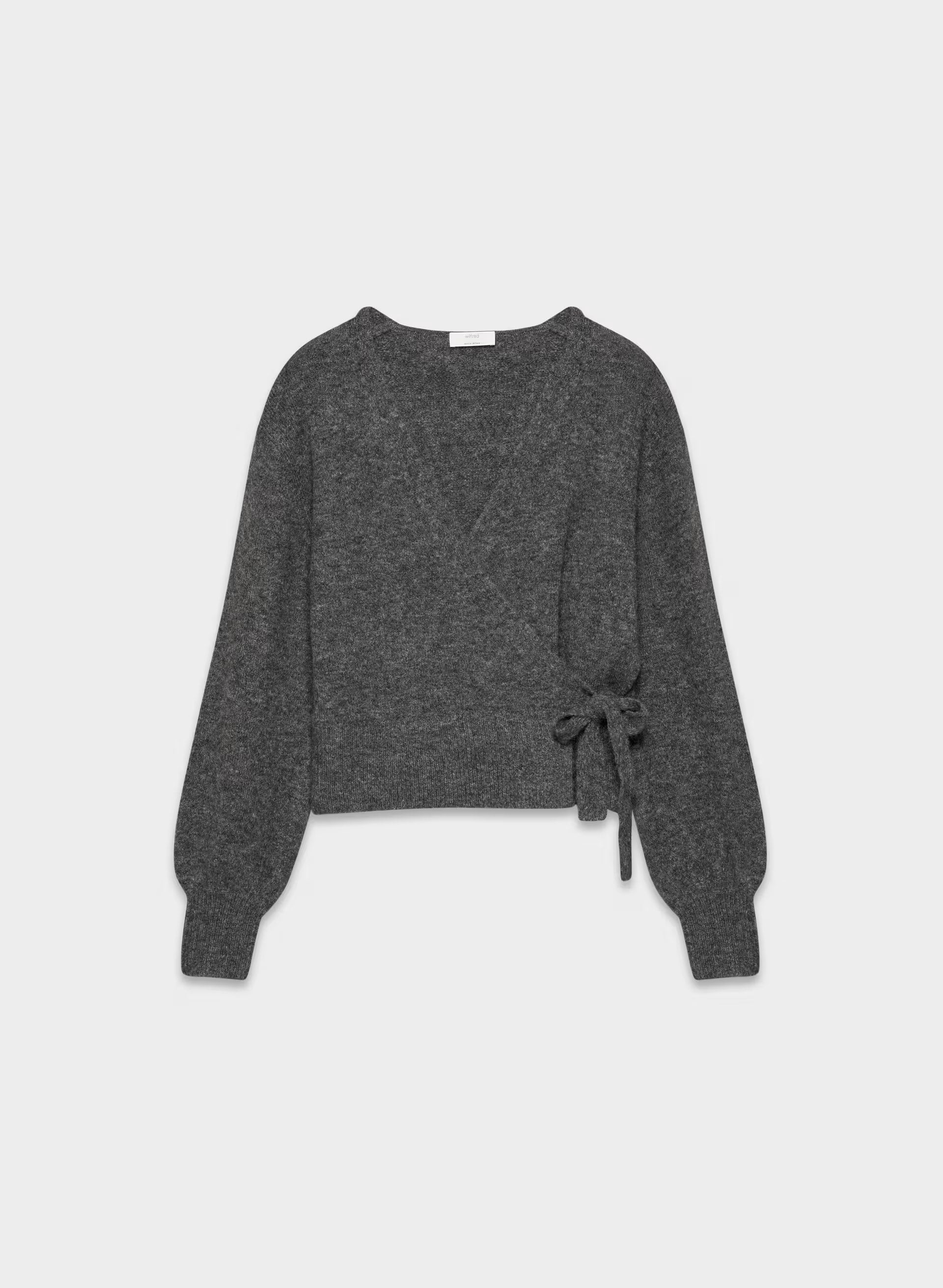 SoftSpoke™ Cassidy Wrap Sweater - HEATHER CHARCOAL