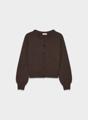 Essential Wool Cashmere London Cardigan - RICH MOCHA BROWN