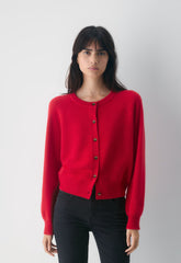 Essential Wool Cashmere London Cardigan - FLASHING RED
