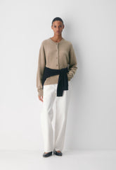 Essential Cashmere Acclaim Cardigan - HEATHER NOMAD TAUPE
