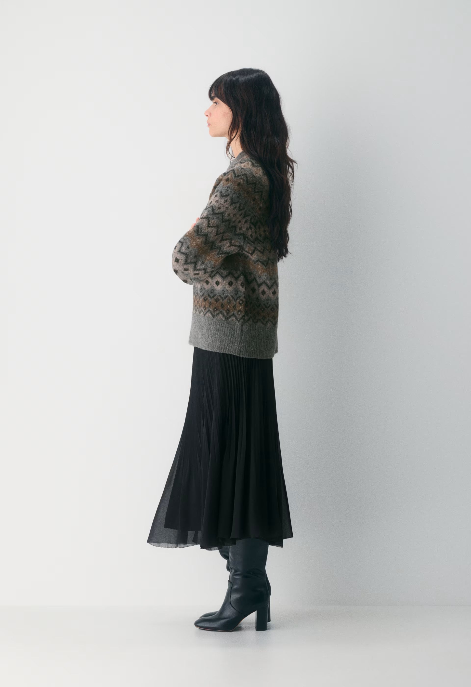 Harlow Sweater - DARK H GREY/ MULTI