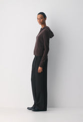 Essential Cashmere Idyllic Zip Hoodie - RICH MOCHA BROWN