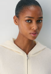 Essential Cashmere Idyllic Zip Hoodie - WHISPER WHITE