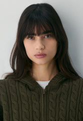 Octavia Zip Hoodie - DARK OLIVE