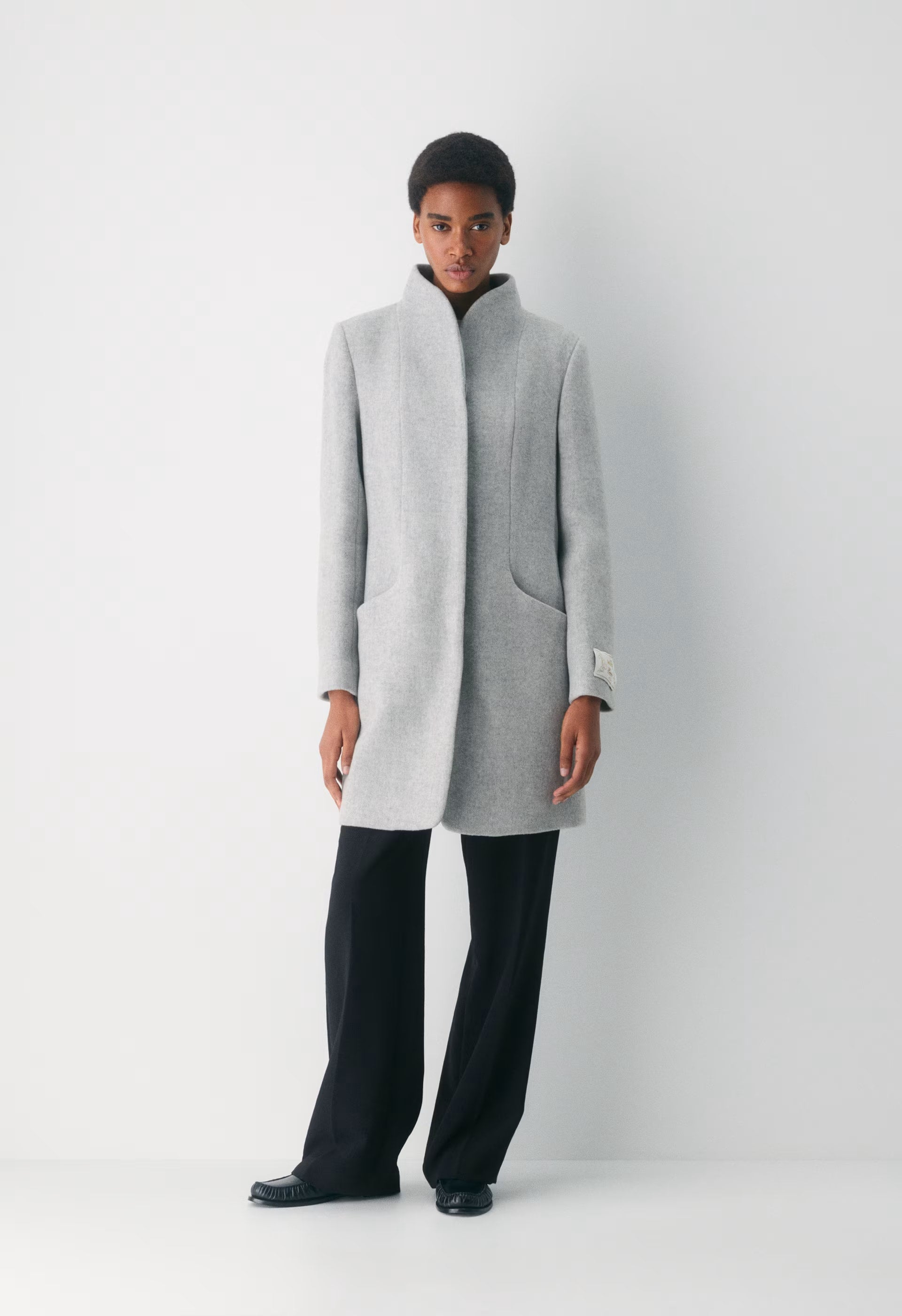 The Cocoon Coat New - Wool Cashmere - HEATHER LIGHT GREY