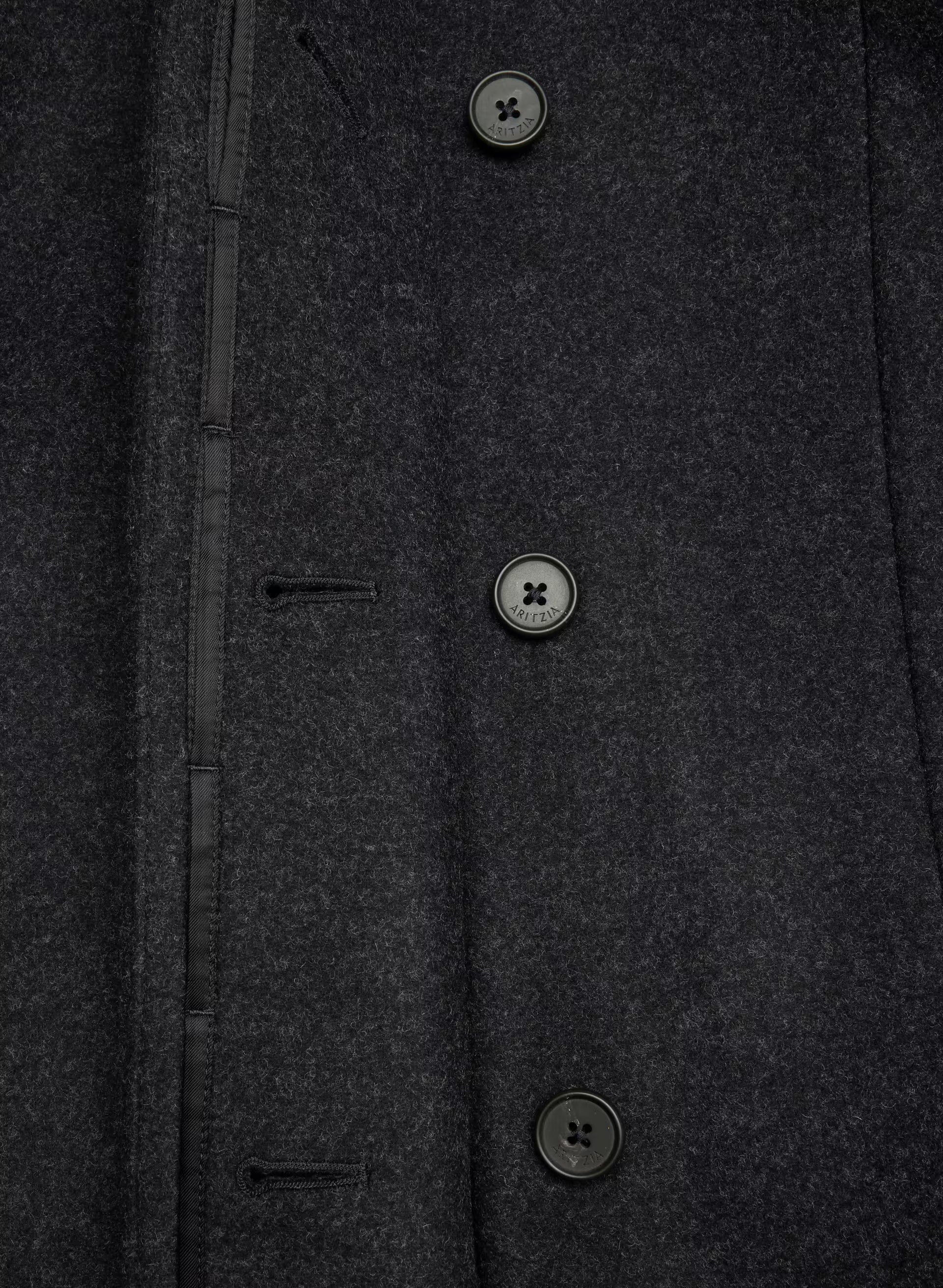 The Cocoon Coat - Luxe Wool Cashmere - HEATHER BLACK