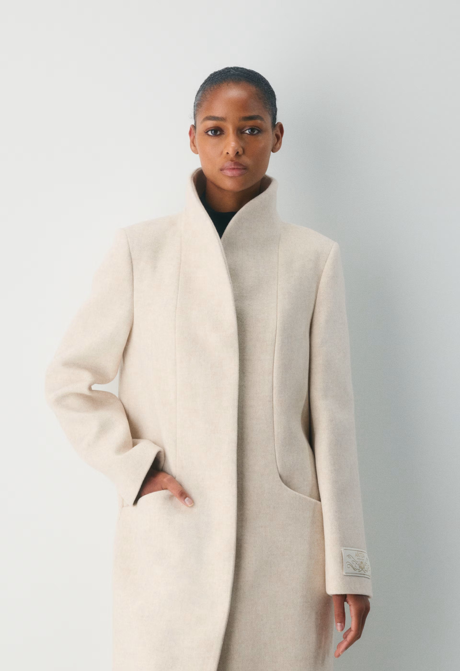 The Cocoon Long Coat - Luxe Wool Cashmere - HEATHER LIGHT OATMEAL