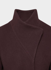 The Connor Long Coat - Soft Wool Cashmere - DARK BURGUNDY