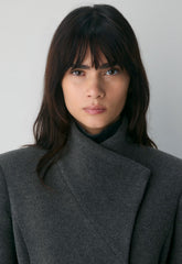 The Connor Long Coat - Soft Wool Cashmere - HEATHER CHARCOAL