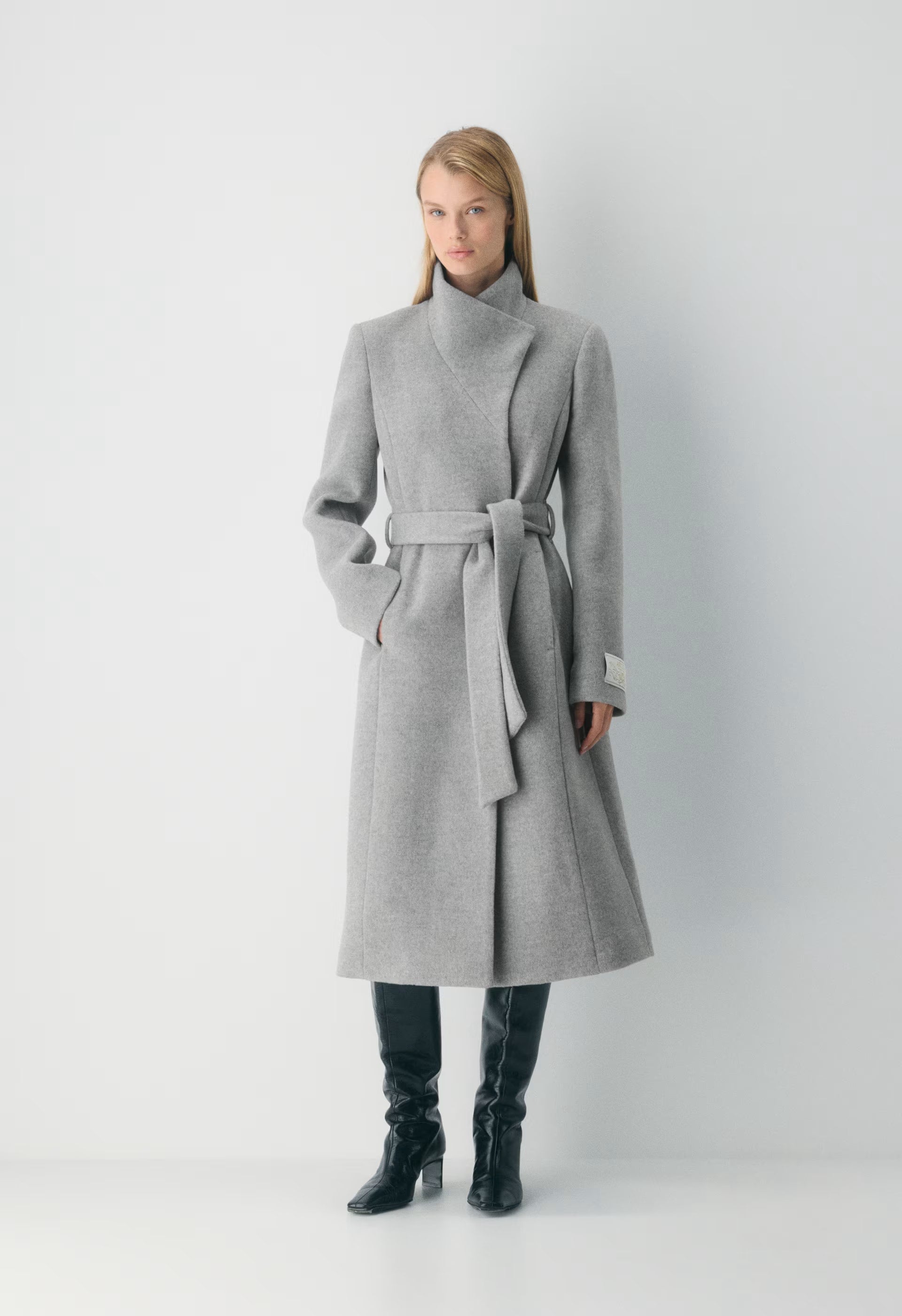 The Connor Long Coat - Soft Wool Cashmere - HEATHER LIGHT GREY