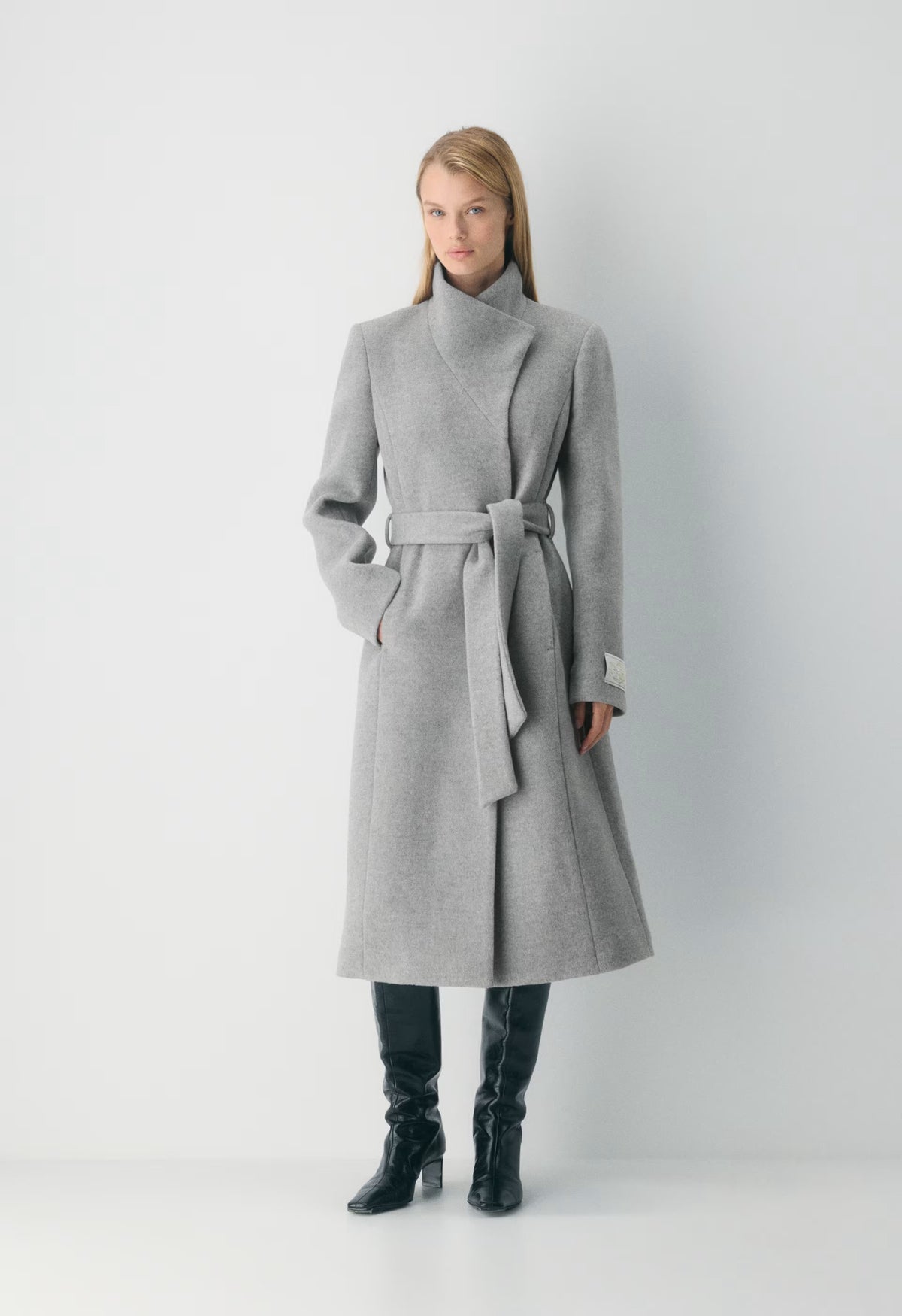 The Connor Long Coat - Soft Wool Cashmere - HEATHER LIGHT GREY