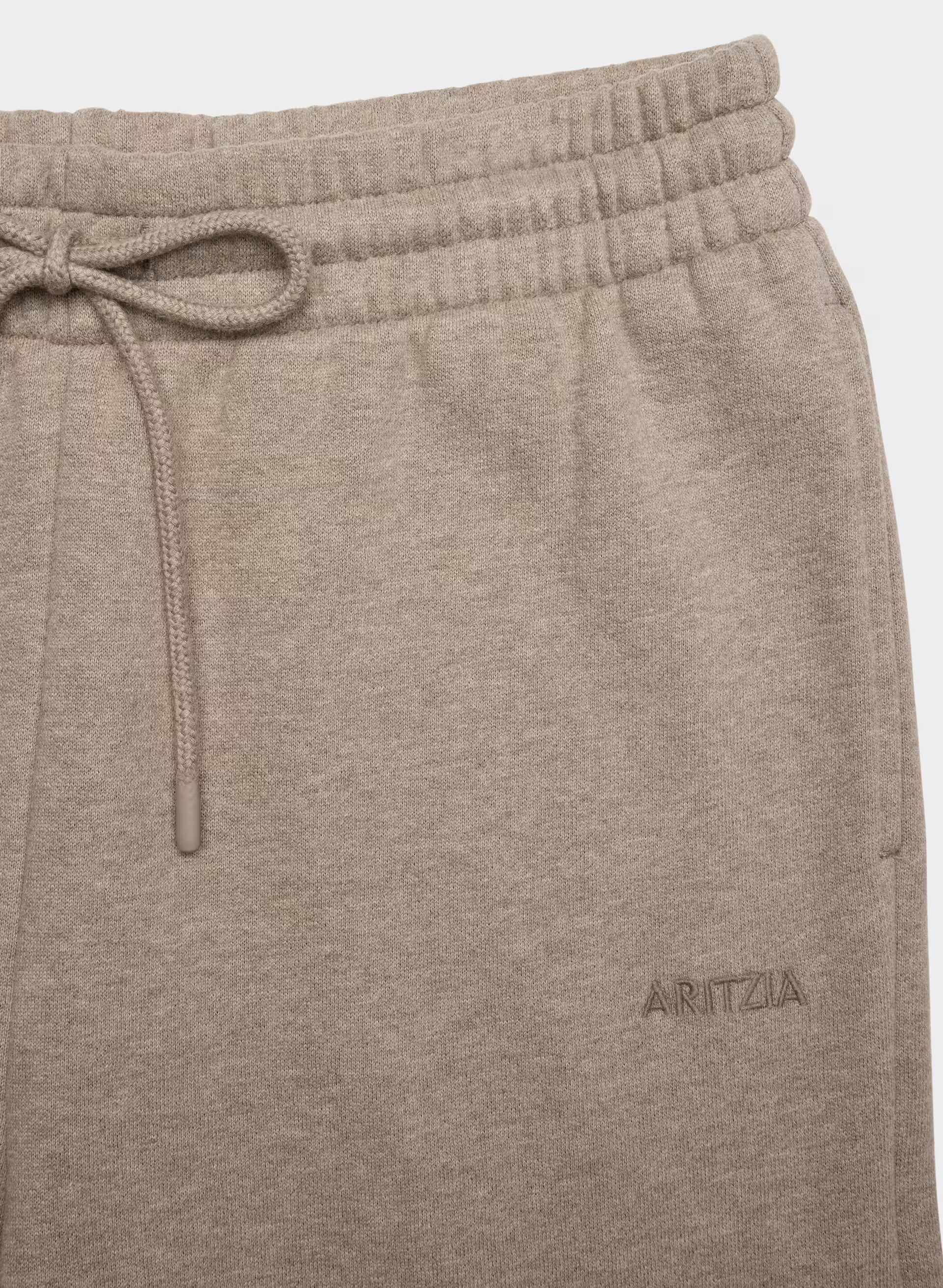 Cozy Sweatfleece Boyfriend Wide Sweatpant - HEATHER NOMAD TAUPE