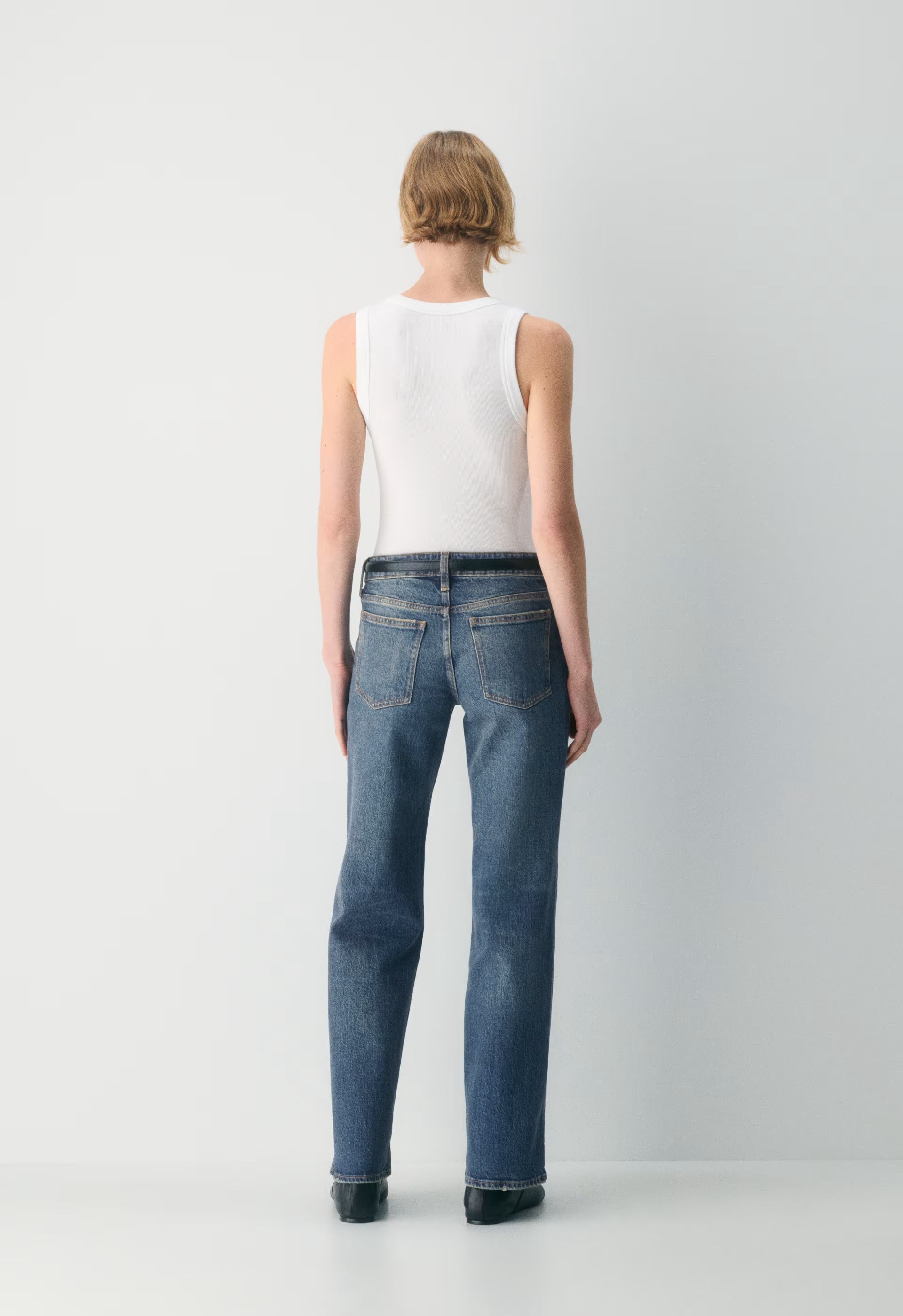 Denim Forum Pam Super Lo-Rise Wide Jean - VINTAGE DARK BLUE
