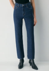 Denim Forum The Arlo Hi-Rise Straight Jean - BLEU IN THE DARK