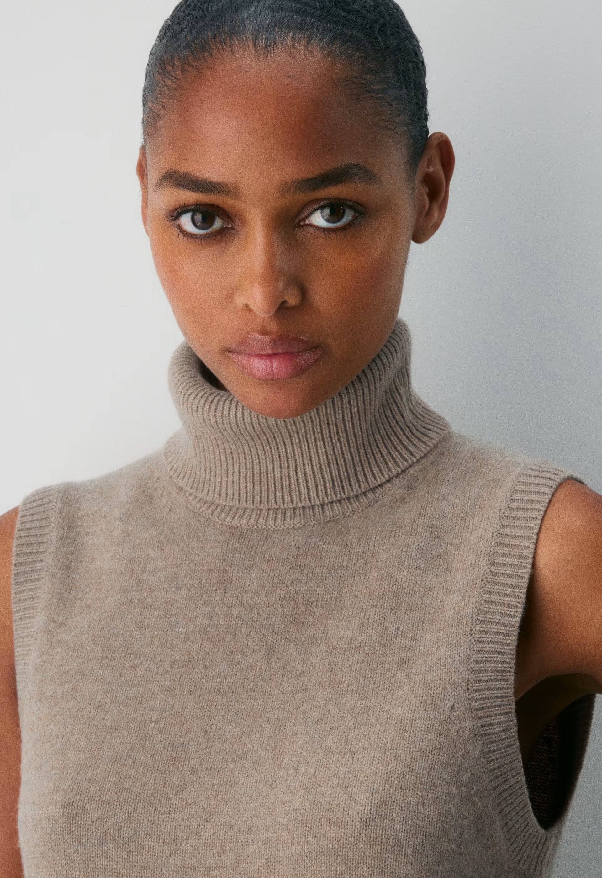 Essential Wool Cashmere Outline Dress - HEATHER NOMAD TAUPE